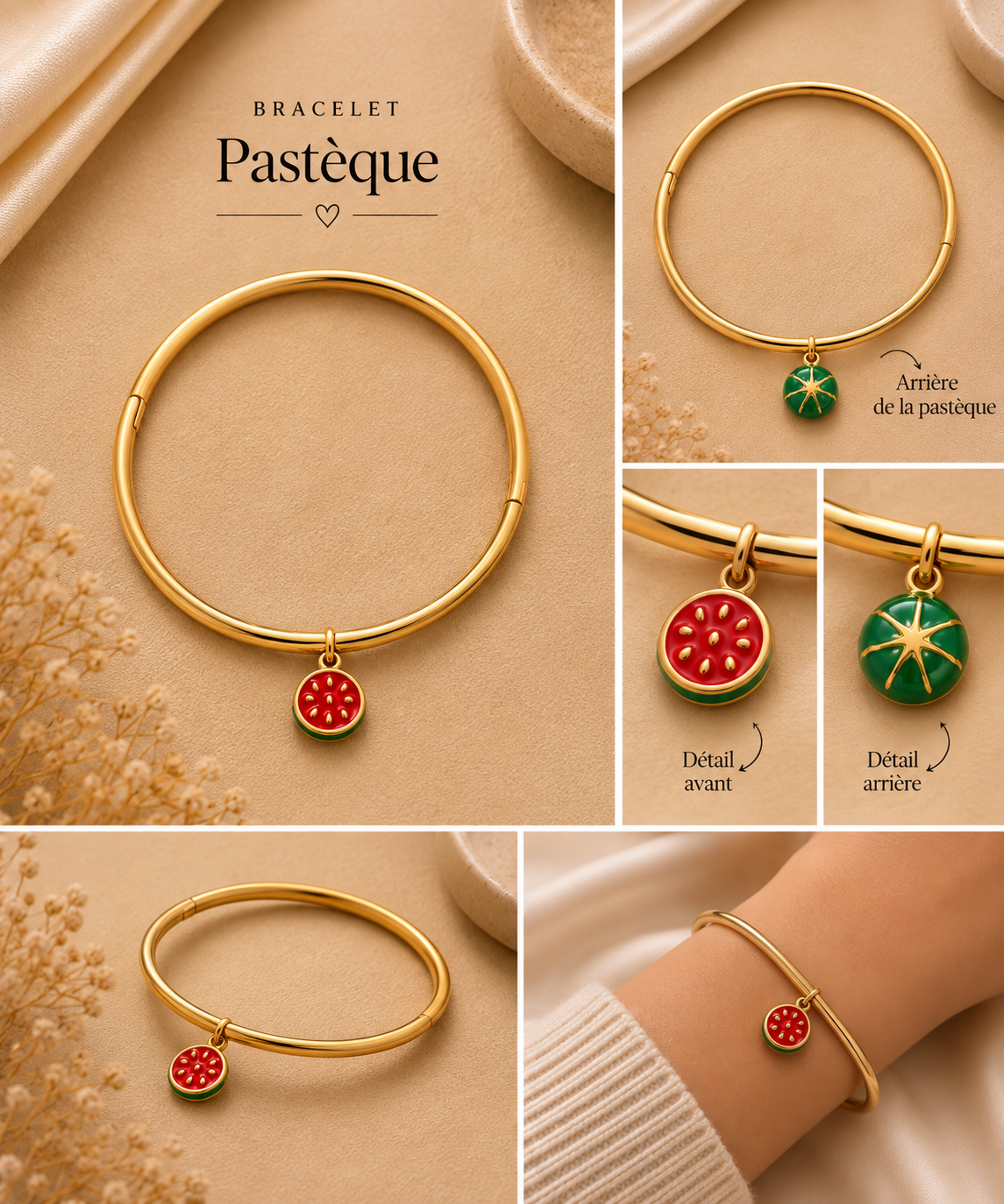 Bracelet Jonc Pastèque 🍉