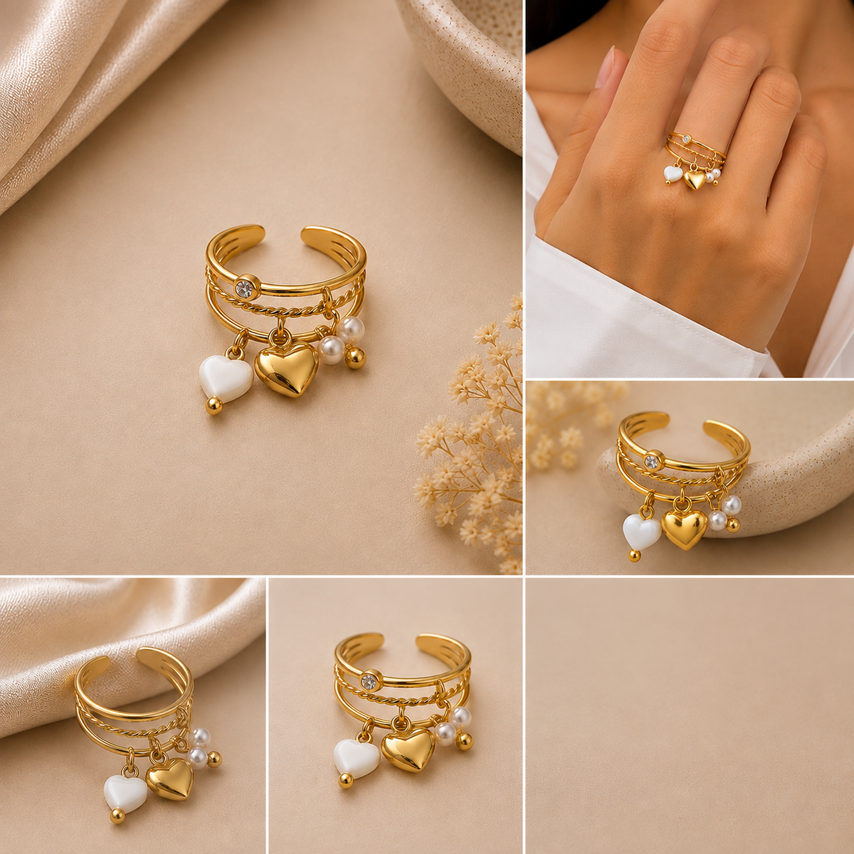 Bague Cœur & Perle